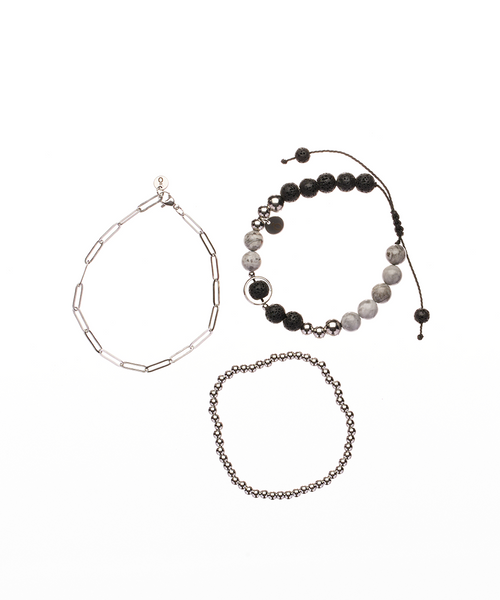 Bead Me Up Bracelet Set - Silver